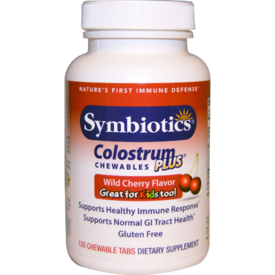 647303010130 - Symbiotics Colostrum Plus Chewable - Wild Cherry, 120 tabs.