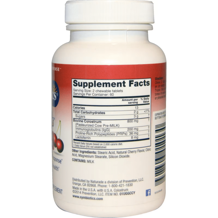 647303010130 - Symbiotics Colostrum Plus Chewable - Wild Cherry, 120 tabs. - gallery image 2