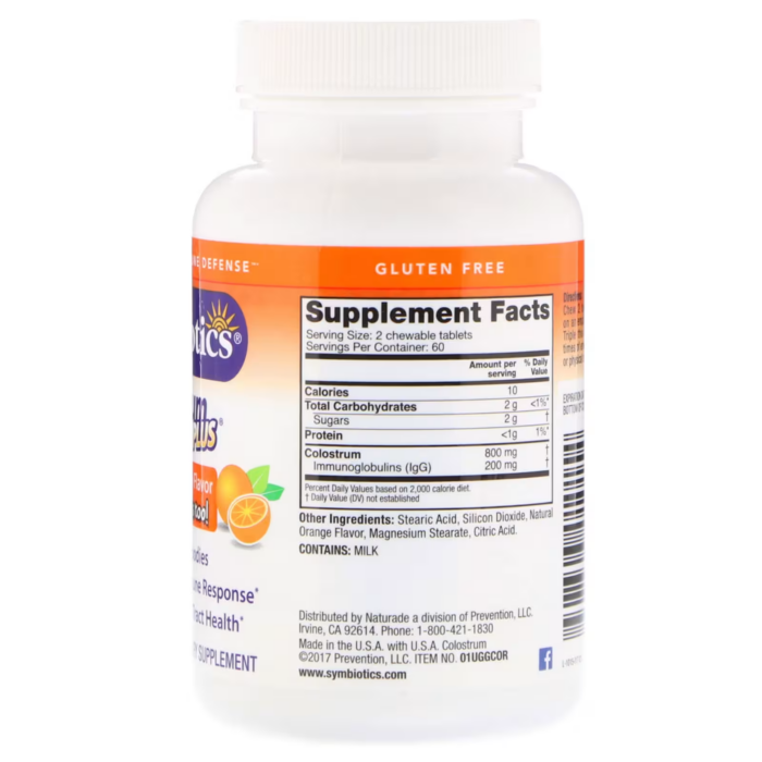 647303010154 - Symbiotics Colostrum Plus Chewable - Orange Creme, 120 tabs. - gallery image 4