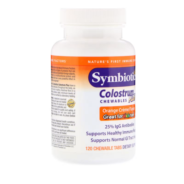 647303010154 - Symbiotics Colostrum Plus Chewable - Orange Creme, 120 tabs. - gallery image 6