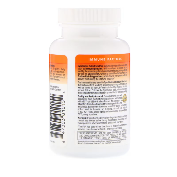 647303010154 - Symbiotics Colostrum Plus Chewable - Orange Creme, 120 tabs. - gallery image 8