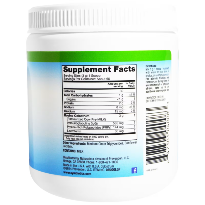 647303040083 - Symbiotics Colostrum Plus Powder, 178.6 g. - gallery image 4