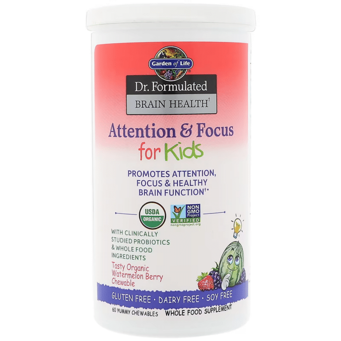 658010120715 - Garden of Life Dr. Formulated Brain Health Organic Attention/Focus Kids Chewables, 60 tabs. - gallery image 2