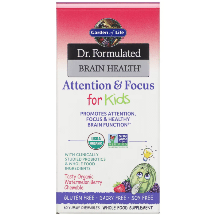 658010120715 - Garden of Life Dr. Formulated Brain Health Organic Attention/Focus Kids Chewables, 60 tabs. - gallery image 3