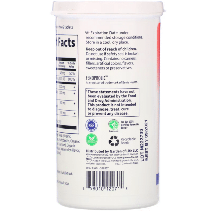 658010120715 - Garden of Life Dr. Formulated Brain Health Organic Attention/Focus Kids Chewables, 60 tabs. - gallery image 7