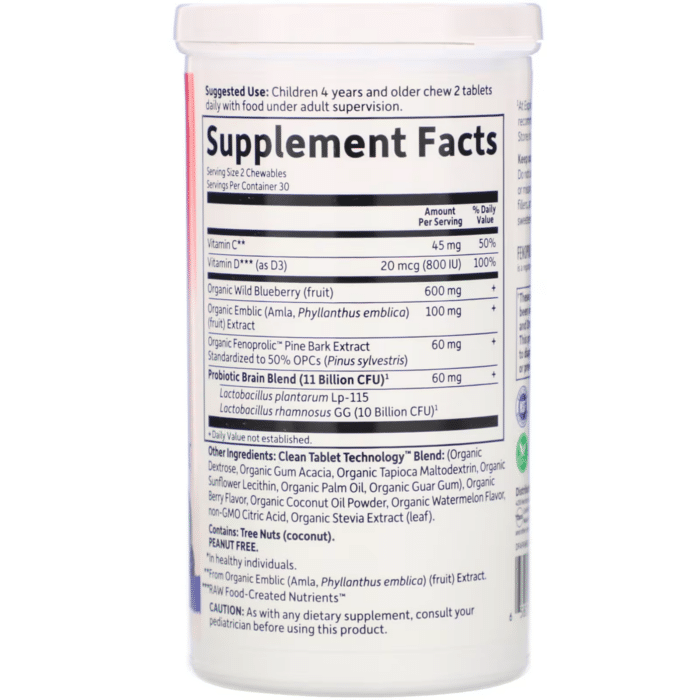658010120715 - Garden of Life Dr. Formulated Brain Health Organic Attention/Focus Kids Chewables, 60 tabs. - gallery image 9