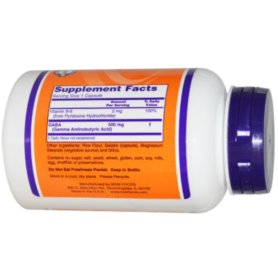 733739000873 - NOW GABA 500 mg, 100 caps. - gallery image 2