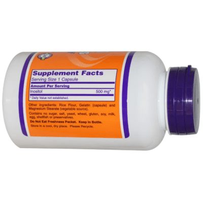 733739004758 - NOW Foods, Inositol, 500 mg, 100 Veg Capsules - gallery image 2