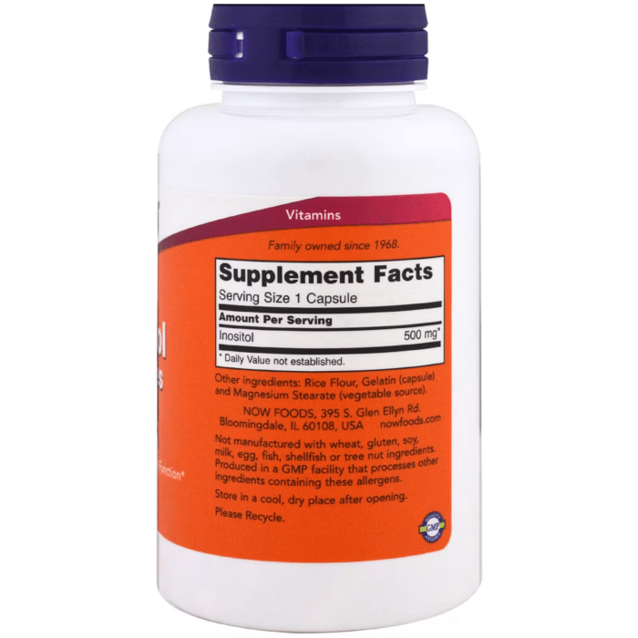 733739004758 - NOW Foods, Inositol, 500 mg, 100 Veg Capsules - gallery image 4