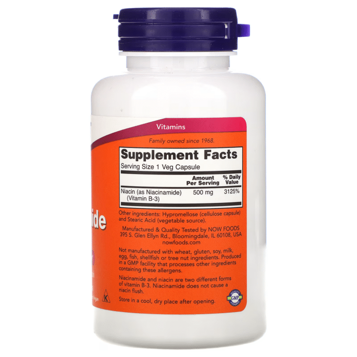 733739004789 - NOW Foods, Niacinamide, 500 mg, 100 Veg Capsules - gallery image 6