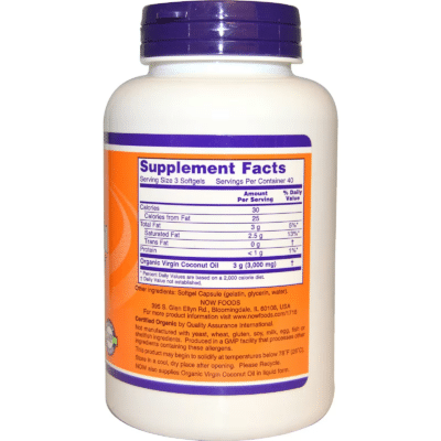 733739017185 - NOW Foods, Virgin Coconut Oil, 1,000 mg, 120 Softgels - gallery image 2