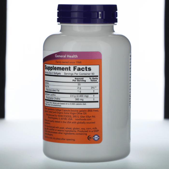 733739023117 - NOW Foods, Sunflower Lecithin, 1,200 mg, 100 Softgels - gallery image 5