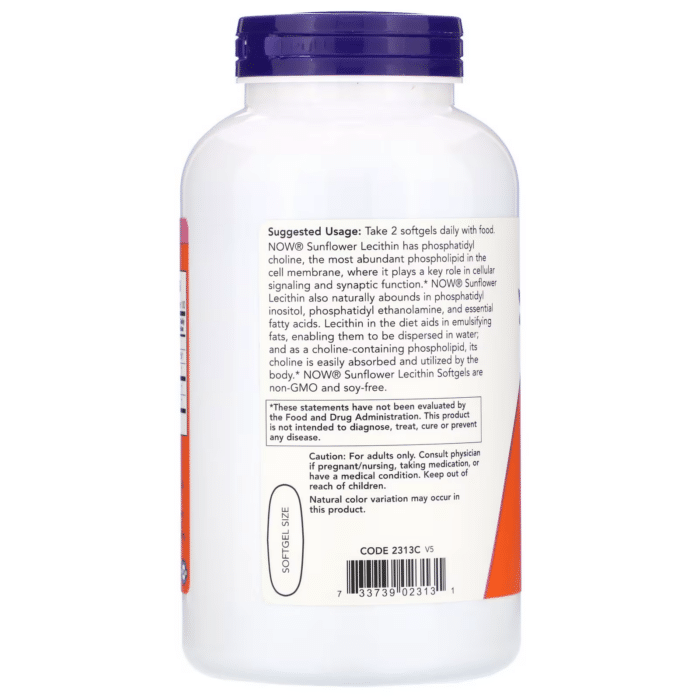 733739023131 - NOW Foods, Sunflower Lecithin, 200 Softgels (1.2 g per Softgel) - gallery image 5