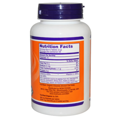 733739026316 - NOW Foods, Certified Organic Chlorella, 500 mg, 200 Tablets - gallery image 2