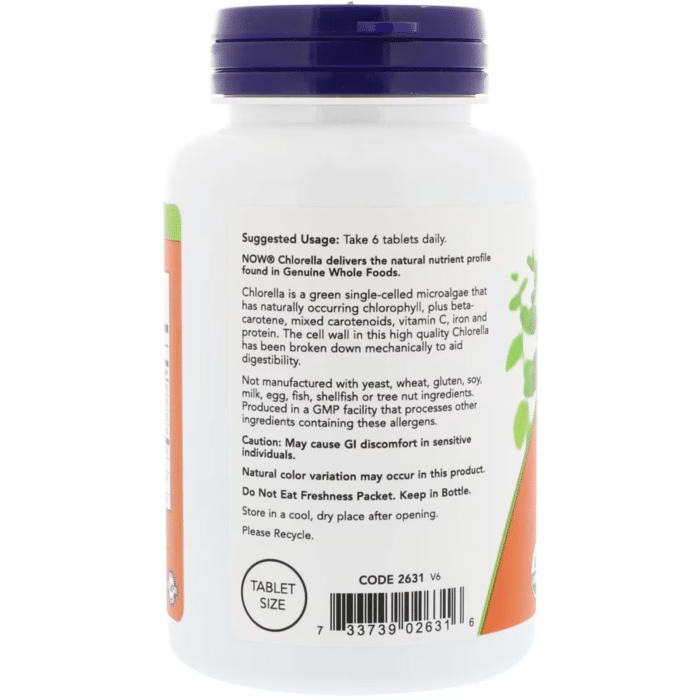 733739026316 - NOW Foods, Certified Organic Chlorella, 500 mg, 200 Tablets - gallery image 5