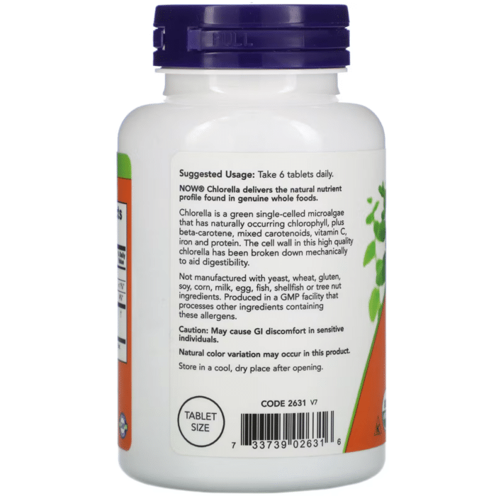 733739026316 - NOW Foods, Certified Organic Chlorella, 500 mg, 200 Tablets - gallery image 6