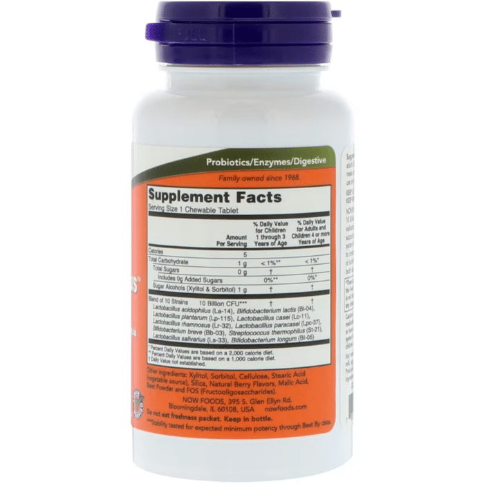 733739029232 - NOW Foods, Berry Dophilus™, 50 Chewables - gallery image 4