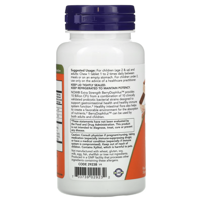 733739029232 - NOW Foods, Berry Dophilus™, 50 Chewables - gallery image 9