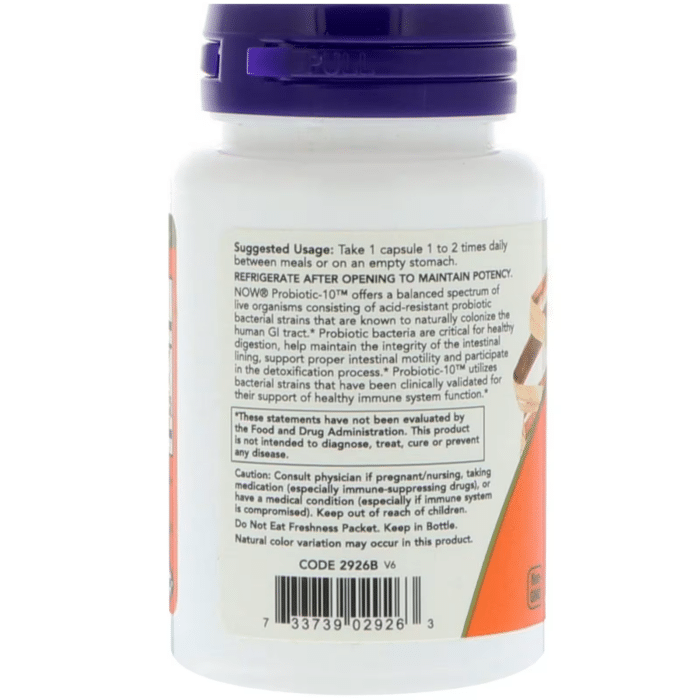 733739029263 - NOW Foods, Probiotic-10™ 25 Billion, 50 Veg Capsules - gallery image 5