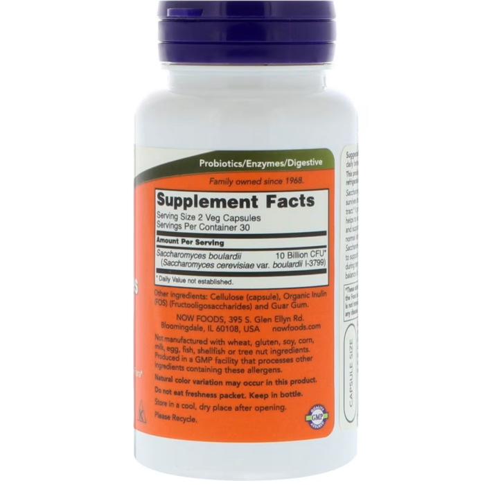 733739029348 - NOW Foods, Saccharomyces Boulardii, Probiotic , 5 Billion CFU, 60 Veg Capsules - gallery image 4
