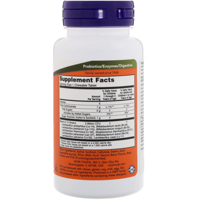 733739029362 - NOW BerryDophilus Extra Strength (Chewables), 50 tabs. - gallery image 4