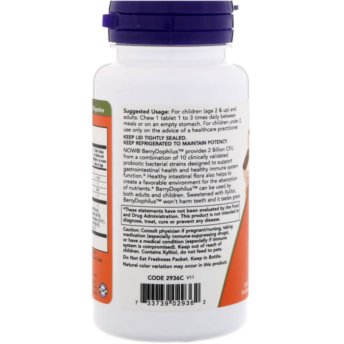 733739029362 - NOW BerryDophilus Extra Strength (Chewables), 50 tabs. - gallery image 5