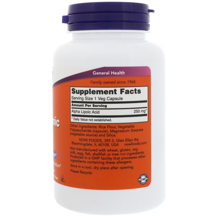 733739030436 - NOW Foods, Alpha Lipoic Acid, 250 mg, 120 Veg Capsules - gallery image 4