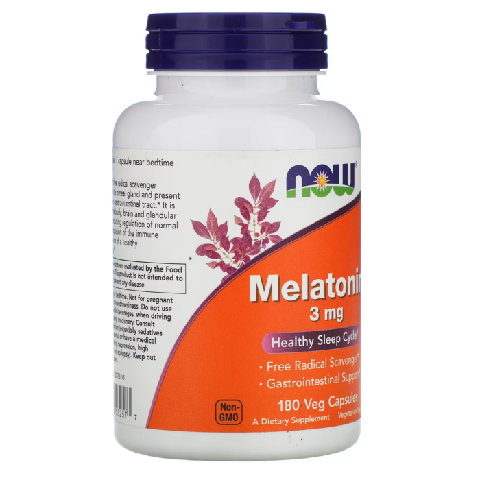 733739032577 - NOW Foods, Melatonin, 3 mg, 180 Veg Capsules - gallery image 5