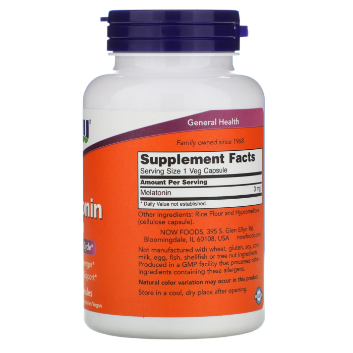 733739032577 - NOW Foods, Melatonin, 3 mg, 180 Veg Capsules - gallery image 10