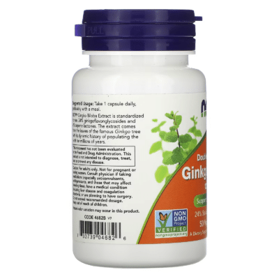 733739046826 - NOW Foods, Ginkgo Biloba With Eleuthero Root, 50 Veg Capsules - gallery image 2