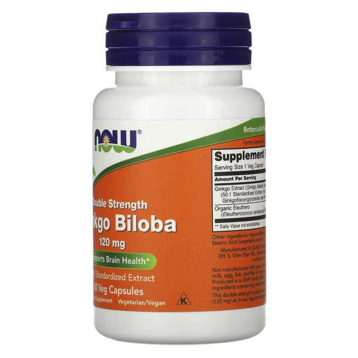 733739046826 - NOW Foods, Ginkgo Biloba With Eleuthero Root, 50 Veg Capsules - gallery image 7