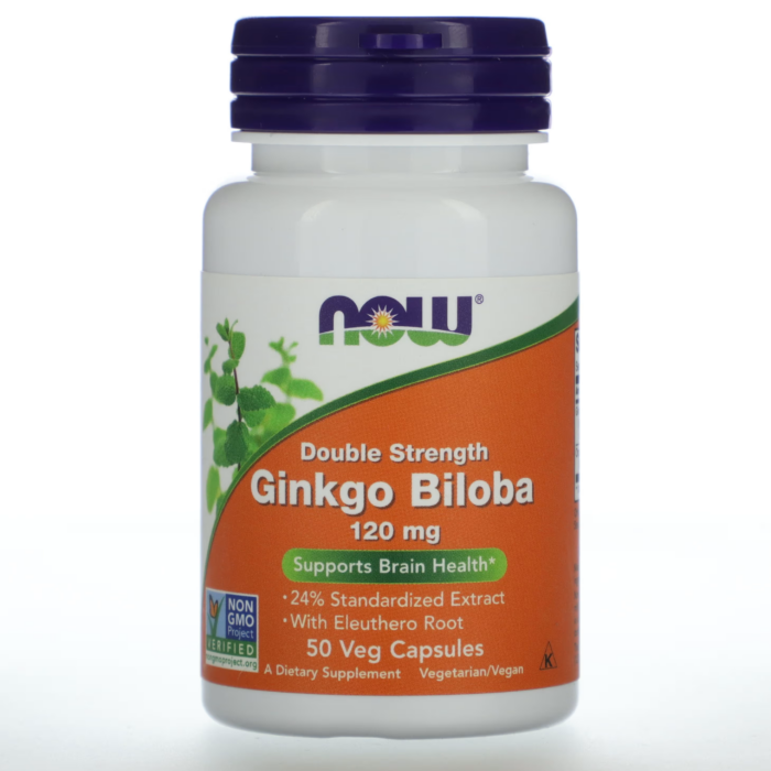 733739046826 - NOW Foods, Ginkgo Biloba With Eleuthero Root, 50 Veg Capsules - gallery image 8