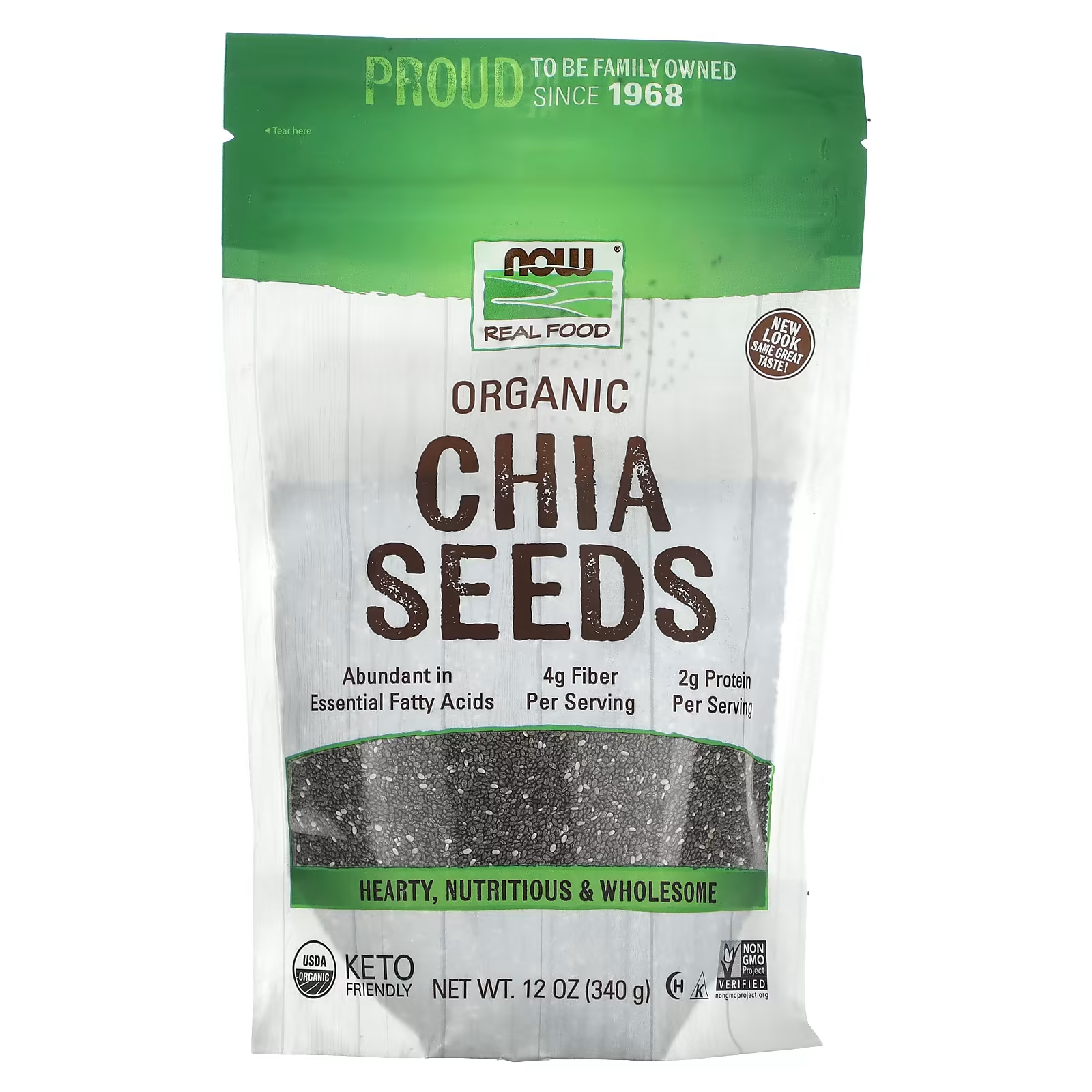 733739062444 - Now Foods Real Food Organic Chia Seeds 12 Oz 340 G - Threeleaf Wellness Club 733739062444 - NOW Foods, Real Food, Organic Chia Seeds, 12 oz (340 g)