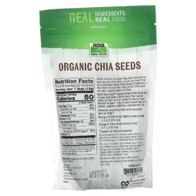 733739062444 - NOW Foods, Real Food, Organic Chia Seeds, 12 oz (340 g) - gallery image 2