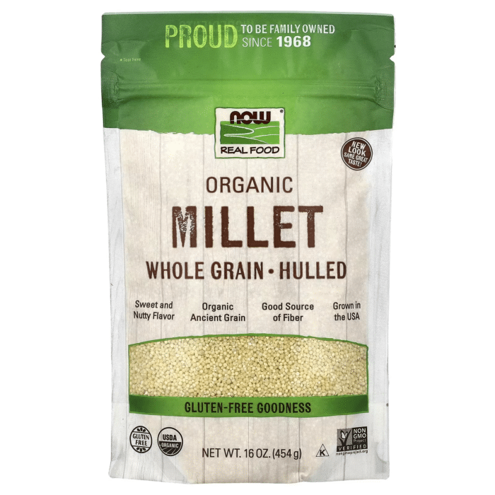 733739062857 - NOW Foods, Organic Millet Whole Grain, Hulled, 16 oz (454 g) - gallery image 8