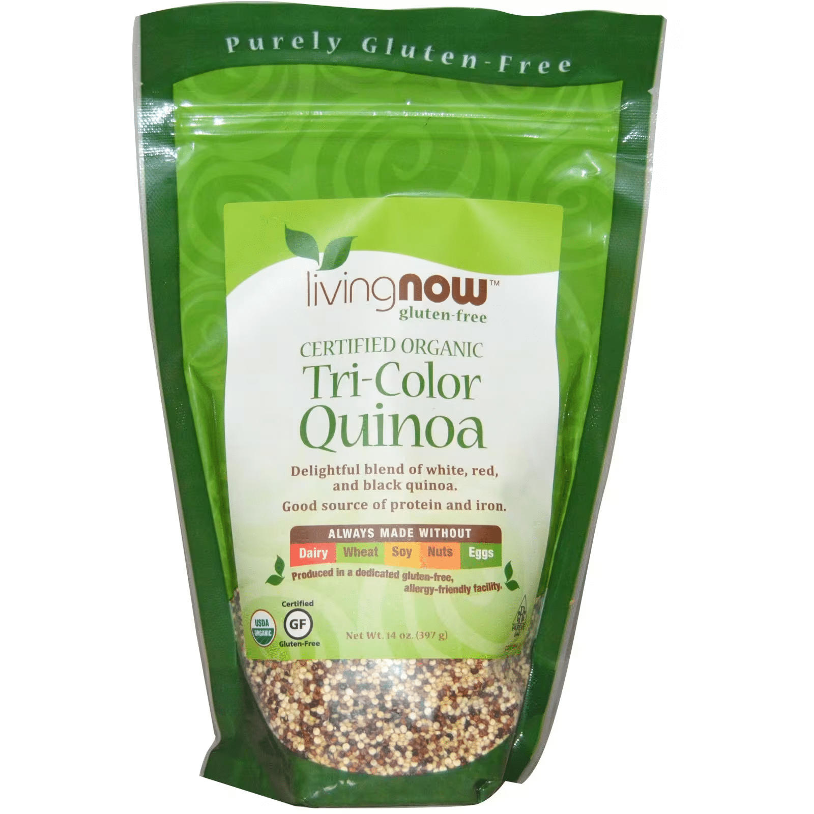 733739063144 - Now Foods Organic Tri-color Quinoa 14 Oz 397 G - Threeleaf Wellness Club 733739063144 - NOW Foods, Organic Tri-Color Quinoa, 14 oz (397 g)