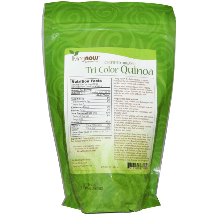733739063144 - NOW Foods, Organic Tri-Color Quinoa, 14 oz (397 g) - gallery image 2