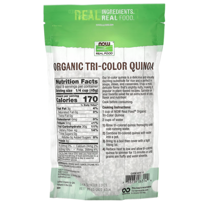 733739063144 - NOW Foods, Organic Tri-Color Quinoa, 14 oz (397 g) - gallery image 6