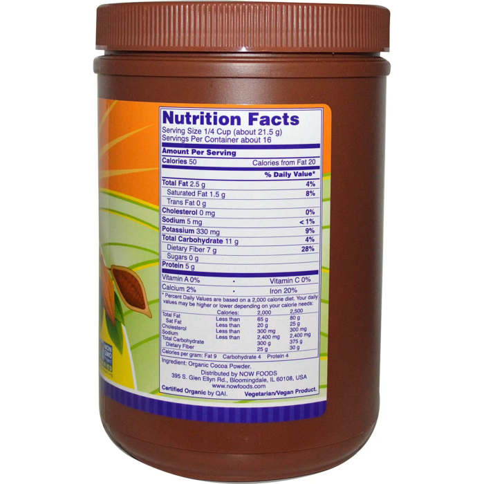 733739066725 - NOW Foods, Real Food, Organic Cocoa Powder, 12 oz (340 g) - gallery image 2