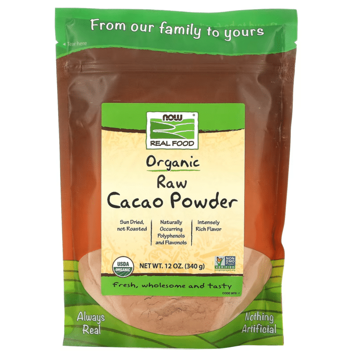 733739066787 - NOW Foods, Real Food, Organic Raw Cacao Powder, 12 oz (340 g) - gallery image 3
