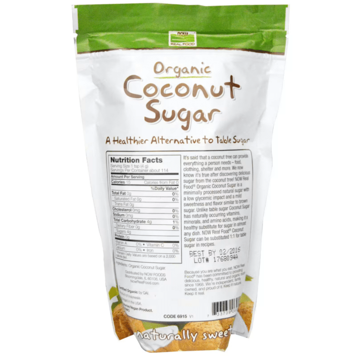 733739069153 - NOW Foods, Real Food, Organic Coconut Sugar, 16 oz (454 g) - gallery image 2