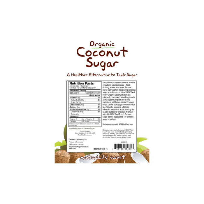 733739069153 - NOW Foods, Real Food, Organic Coconut Sugar, 16 oz (454 g) - gallery image 7