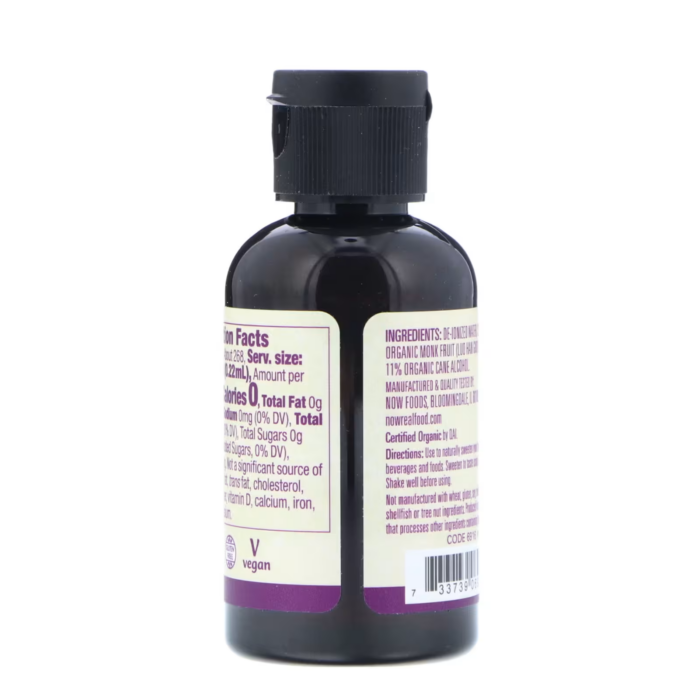 733739069160 - NOW Foods, Organic Monk Fruit, Liquid Sweetener, 2 fl oz (59 ml) - gallery image 4