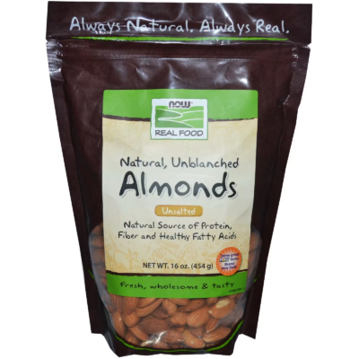 733739070050 - NOW Foods, Real Food, Raw Almonds, Unsalted, 16 oz (454 g)