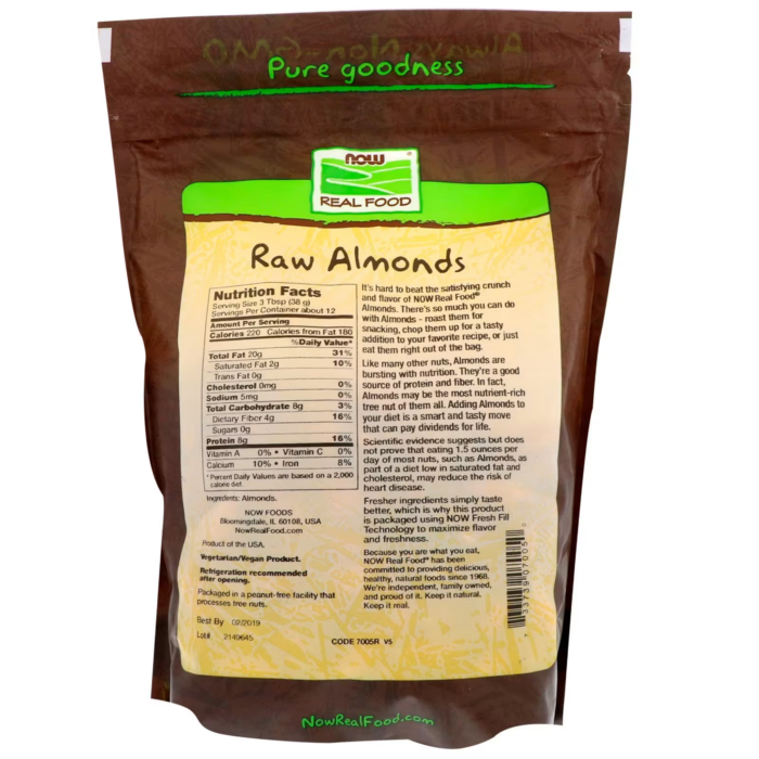 733739070050 - NOW Foods, Real Food, Raw Almonds, Unsalted, 16 oz (454 g) - gallery image 4