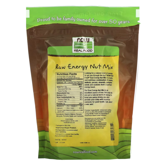733739070302 - NOW Foods, Real Food, Raw Energy Nut Mix, Unsalted, 16 oz (454 g) - gallery image 6