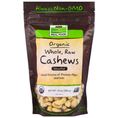733739070661 - NOW Foods, Real Food, Whole, Raw Cashews, Unsalted, 10 oz (284 g)