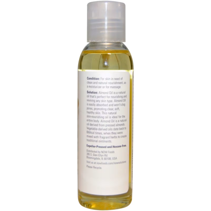 733739076601 - NOW Foods, Solutions, Sweet Almond Oil, Unscented, 4 fl oz (118 ml) - gallery image 2
