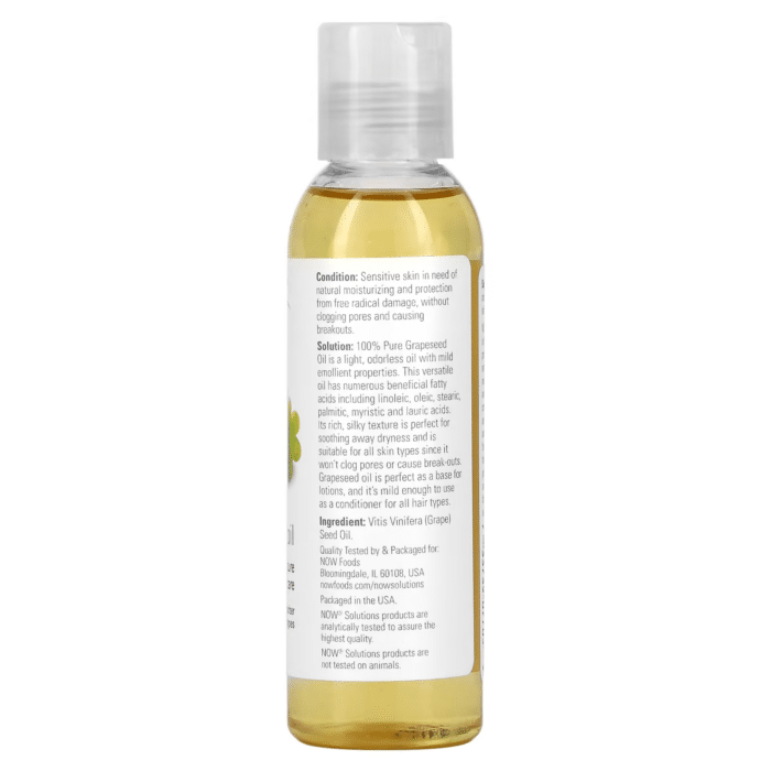 733739077059 - NOW Foods, Solutions, Grapeseed Oil, 4 fl oz (118 ml) - gallery image 6
