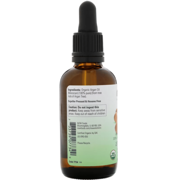 733739077349 - NOW Foods, Solutions, Certified Organic & 100% Pure Argan Oil, 2 fl oz (59 ml) - gallery image 5